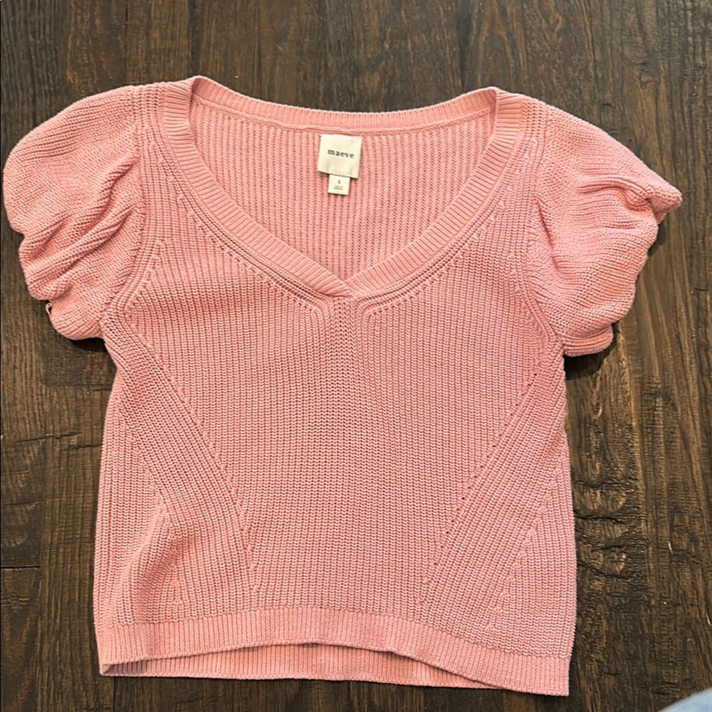 Maeve Pink Knit Blouse
